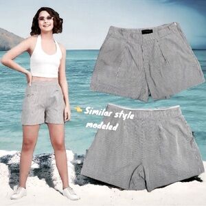 Banana Republic Factory Shorts Striped 100 Cotton High Waist Tailored Size 2